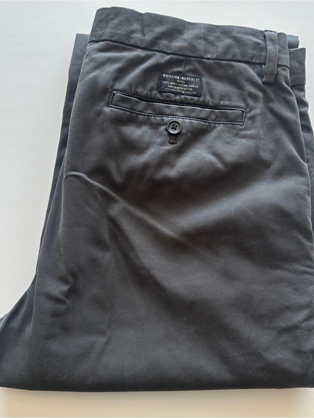 Banana Republic Men's Emerson Chino Pants | 33 W 32 L | Dark Grey, Faded Black